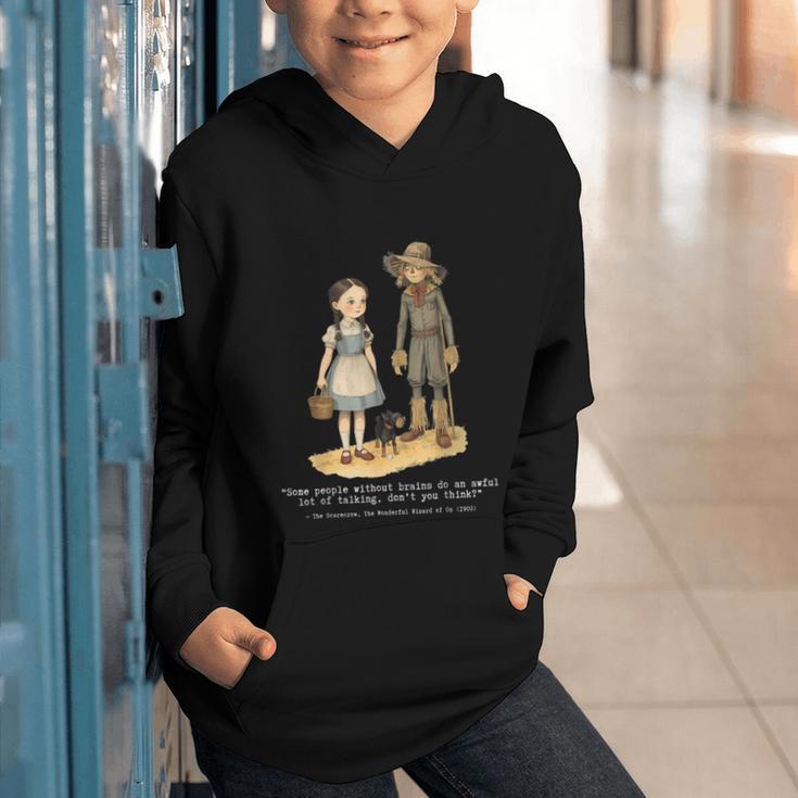 Wizard Of Oz Book Quote Scarecrow Dorothy Retro Drawing Graphic Youth Hoodie Wizard Of Oz Book Quote Scarecrow Dorothy Retro Drawing Graphic Youth Hoodie