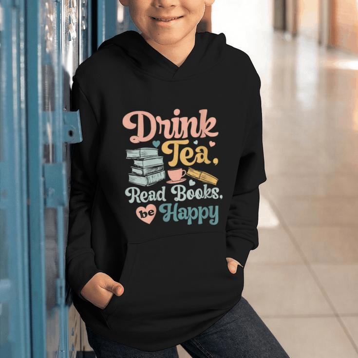 Women's Drink Tea Read Books Nerd Book Reader Book Reading Lover Graphic Youth Hoodie