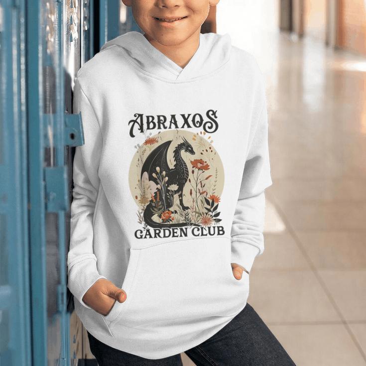 Abraxos Flower Garden Club Book Lover Fantasy Dragon Bookish Graphic Youth Hoodie