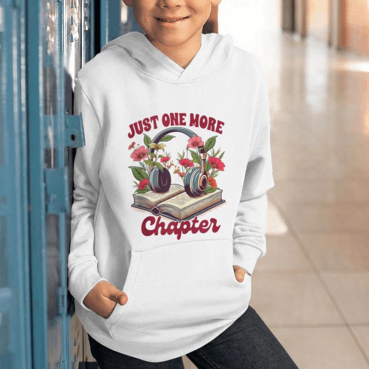 Audiobook Lover Bookish Headphones Just One More Chapter Graphic Youth Hoodie
