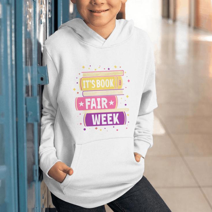 Book Fair Bookworm Library Its Book Fair Week Graphic Youth Hoodie