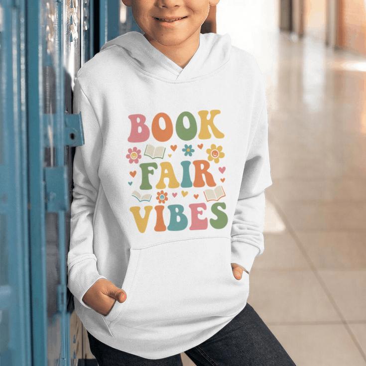Book Fair Vibes Groovy Retro School Reading Nostalgic Graphic Youth Hoodie