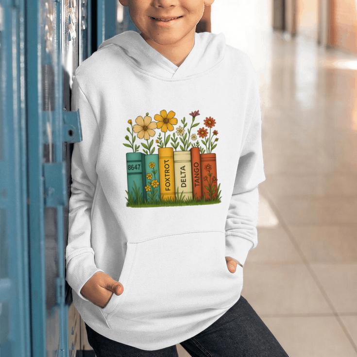 Book Flower 8647 Foxtrots Deltas Tangos Graphic Youth Hoodie