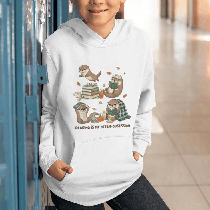 Book Lover Bookish Bookworm Reading Is My Otter-Obsession Graphic Youth Hoodie Book Lover Bookish Bookworm Reading Is My Otter-Obsession Graphic Youth Hoodie