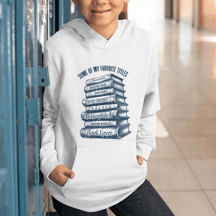 Book Lover Bookish Reader Bibliophile Book Nerd Titles Graphic Youth Hoodie Book Lover Bookish Reader Bibliophile Book Nerd Titles Graphic Youth Hoodie