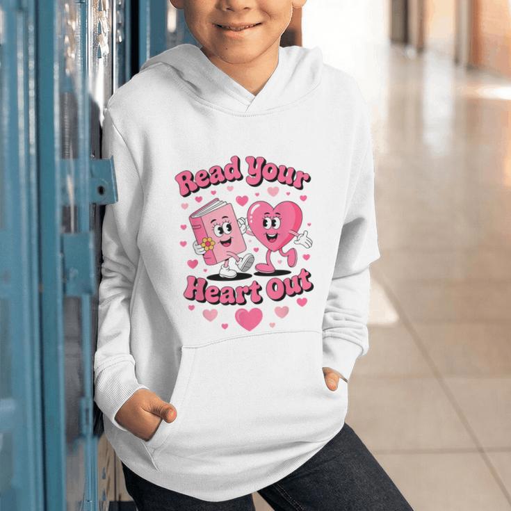 Book Lover Read Your Heart Out Teacher Kids Valentines Graphic Youth Hoodie