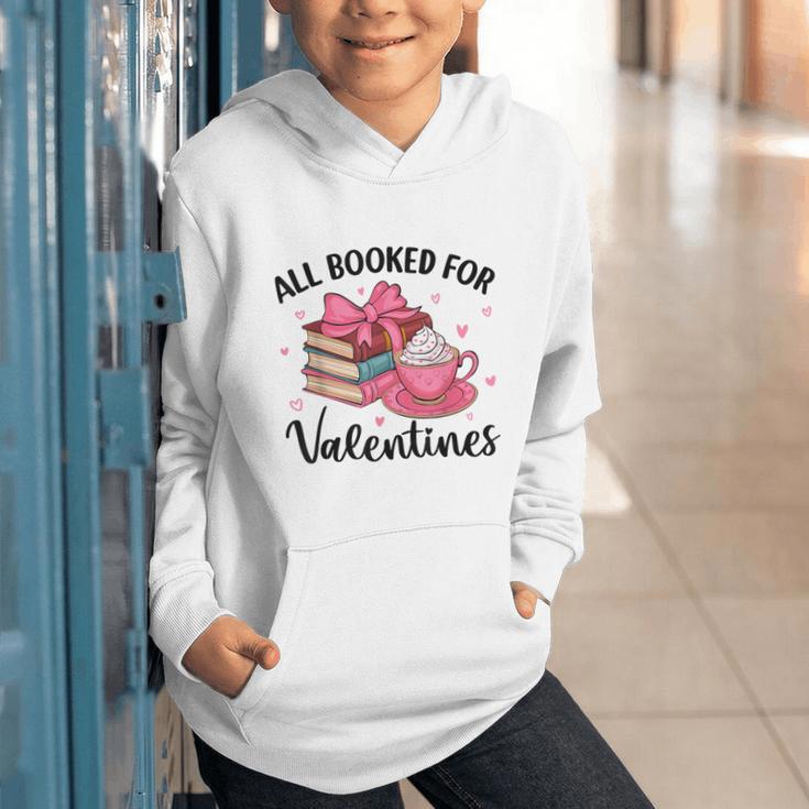 All Booked For Valentine Teacher Valentines Day Book Lover Graphic Youth Hoodie