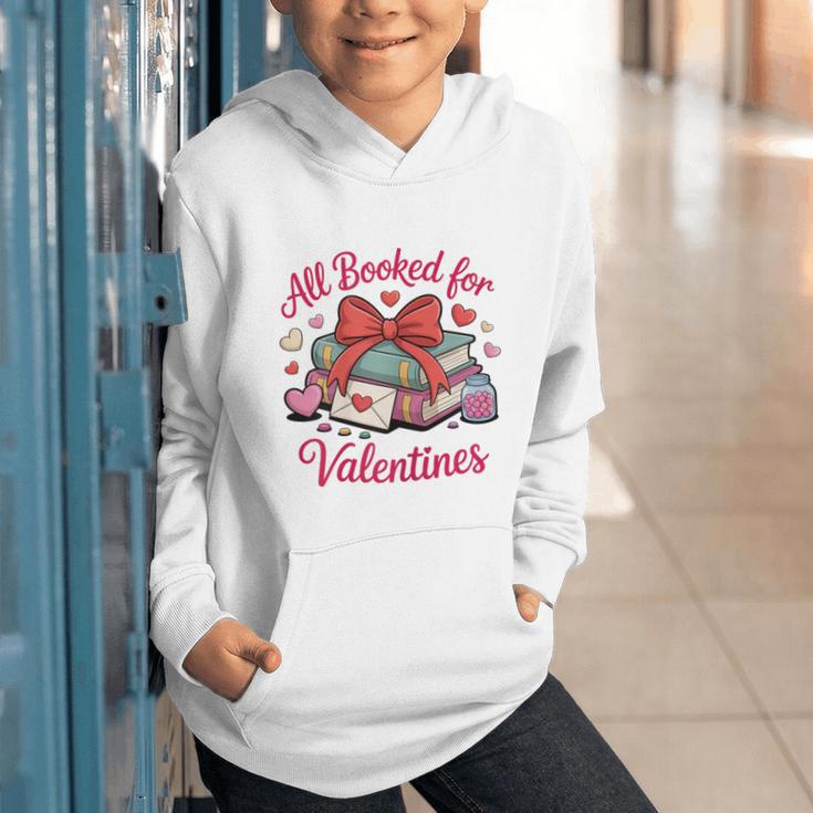 All Booked For Valentines Book Lover Teachers Graphic Youth Hoodie