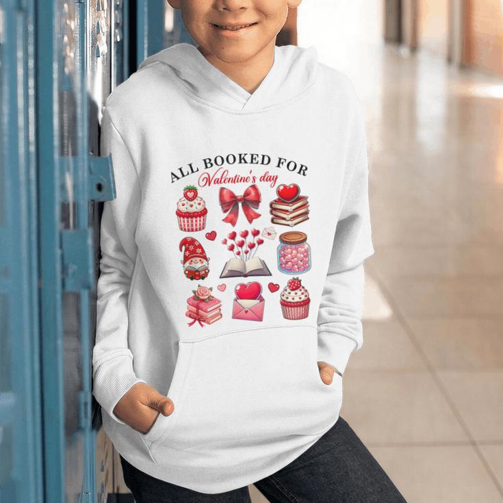 All Booked For Valentine's Day Book Lover Bookworm Bookish Graphic Youth Hoodie