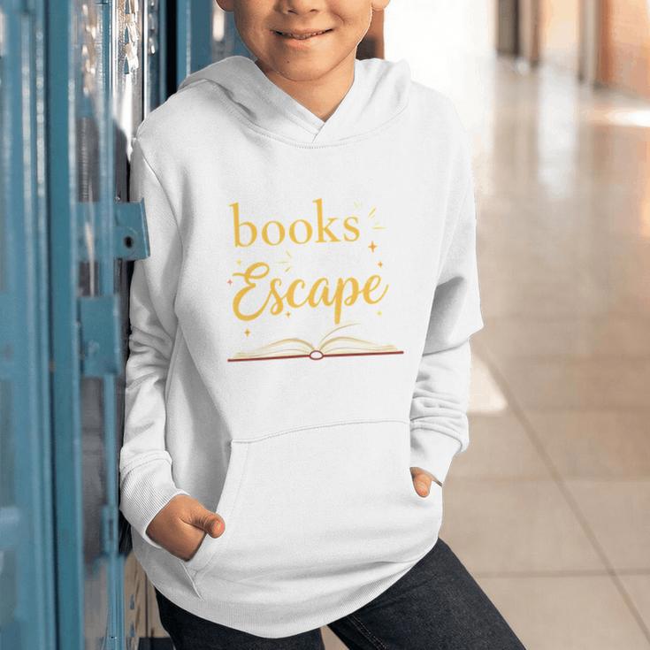Books Are My Escape Simple Reading Quote Graphic Youth Hoodie Books Are My Escape Simple Reading Quote Graphic Youth Hoodie