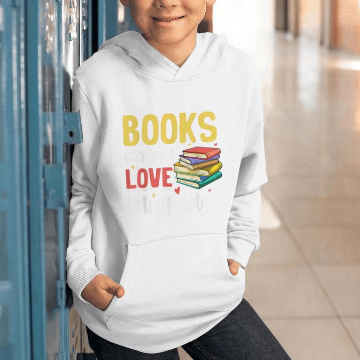 Books Are My Love Language Stack Graphic Youth Hoodie
