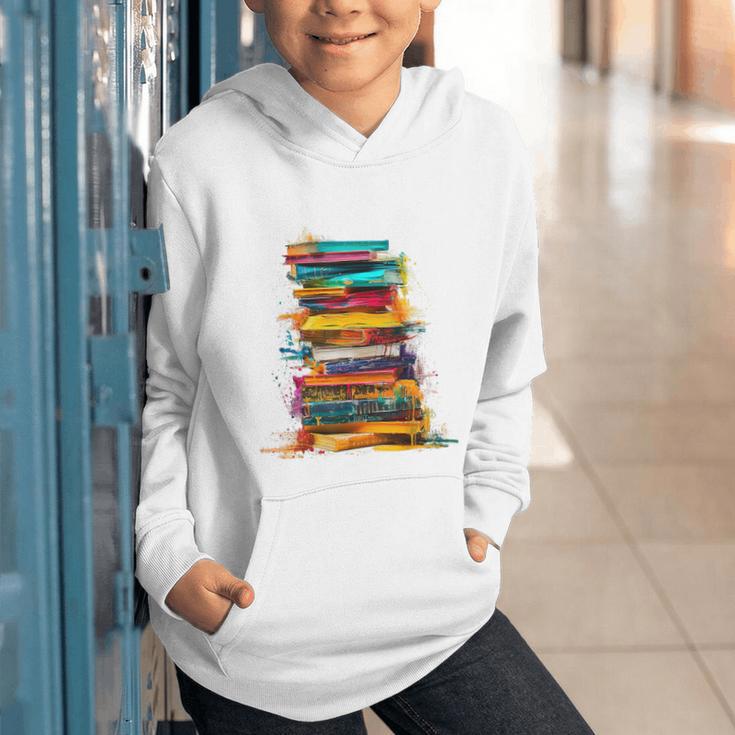 Books Painting Colorful Art Abstract Graphic Books Graphic Youth Hoodie