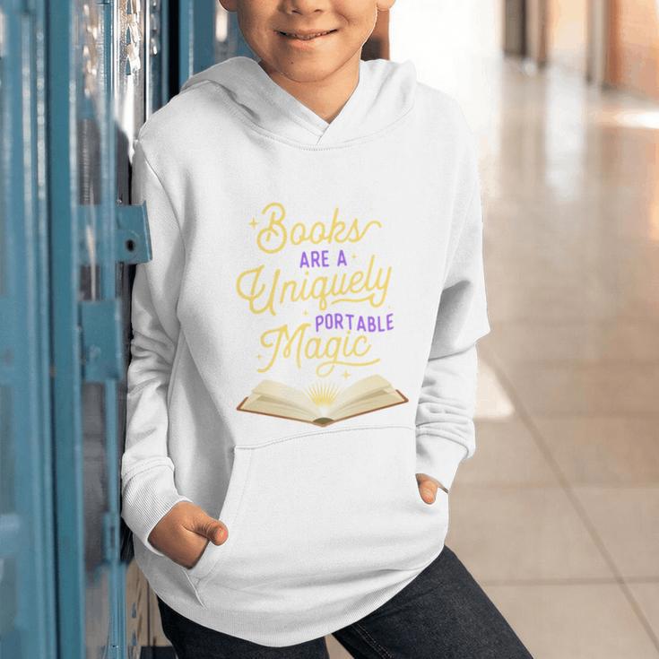Books Are A Uniquely Portable Magic Reading Bookworm Graphic Youth Hoodie