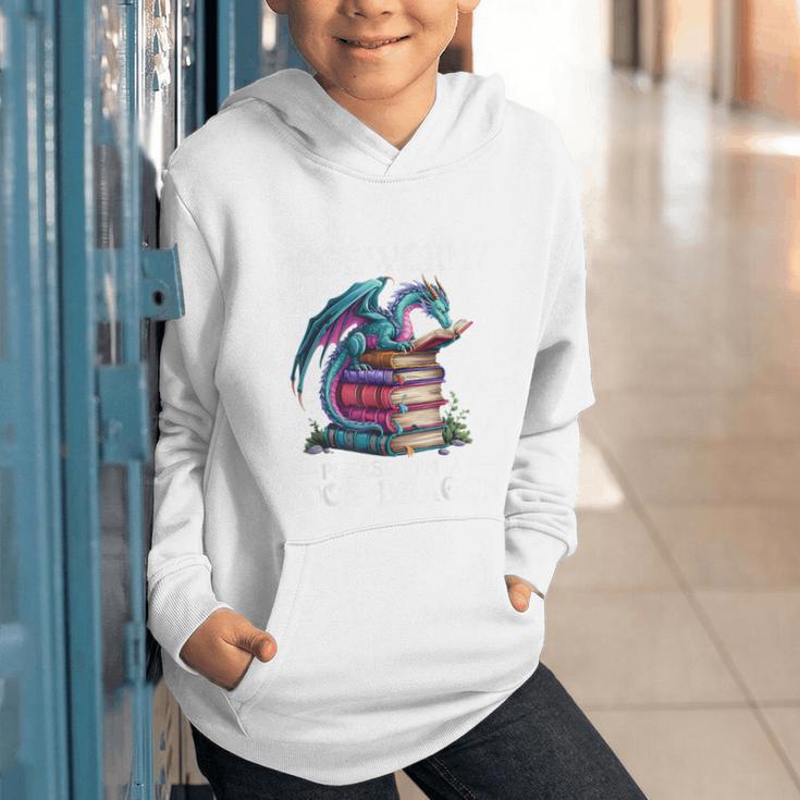 Bookworm Please I'm A Book Dragon Blue Dragon Graphic Youth Hoodie
