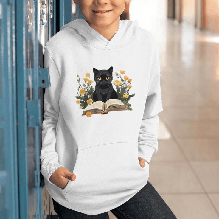 Cat Shirts For Women Book Lover Shirt Cute Cat And Book Premium Tri-Blend Graphic Youth Hoodie