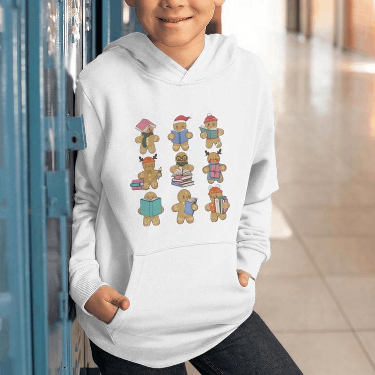 Christmas Library Gingerbread Man Books Lover Bookworm Graphic Youth Hoodie Christmas Library Gingerbread Man Books Lover Bookworm Graphic Youth Hoodie