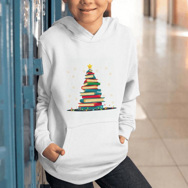 Christmas Tree Of Books Holiday Graphic Youth Hoodie Christmas Tree Of Books Holiday Graphic Youth Hoodie