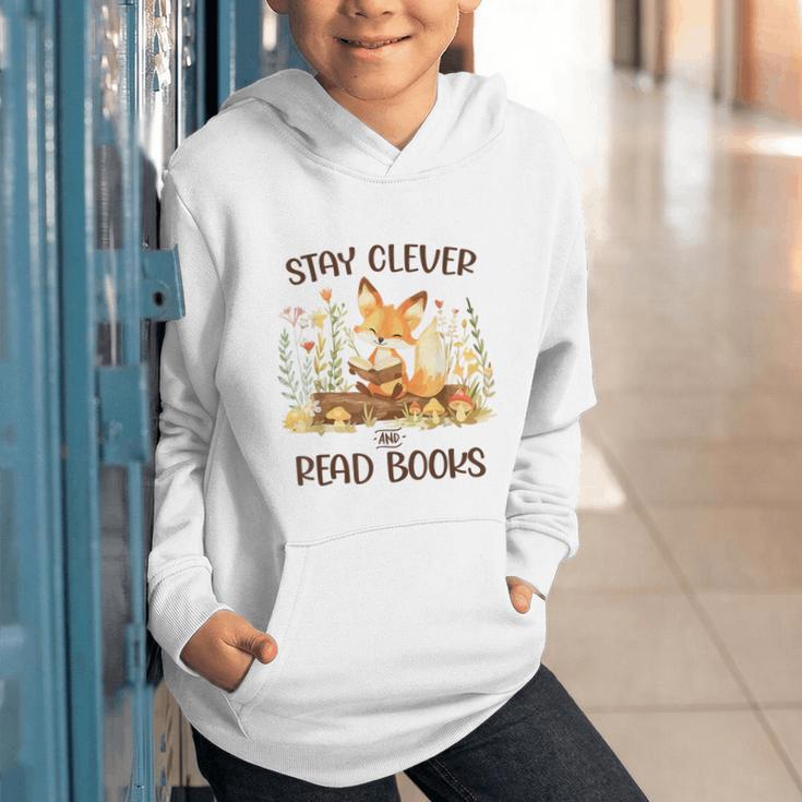 Cute Fox Stay Clever Read Books For Librarian Or Bookworm Graphic Youth Hoodie Cute Fox Stay Clever Read Books For Librarian Or Bookworm Graphic Youth Hoodie