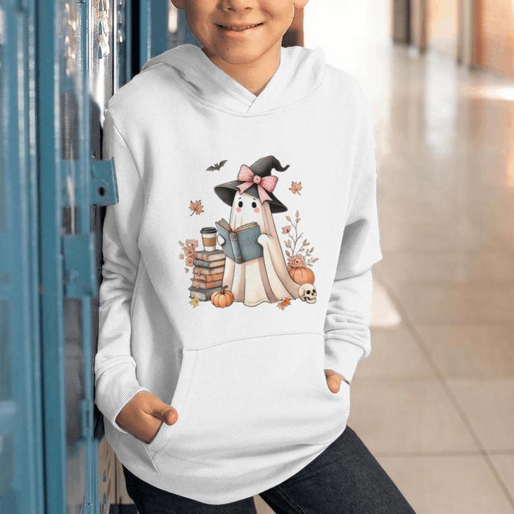 Cute Ghost Reading Book Librarian Book Lover Graphic Youth Hoodie Cute Ghost Reading Book Librarian Book Lover Graphic Youth Hoodie