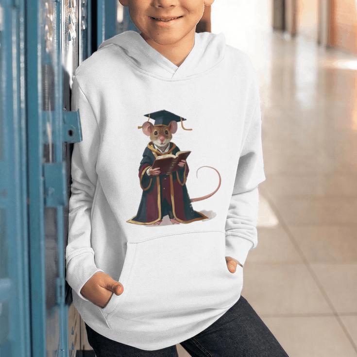 Cute Mouse Reading Book Graduation Graphic Youth Hoodie Cute Mouse Reading Book Graduation Graphic Youth Hoodie