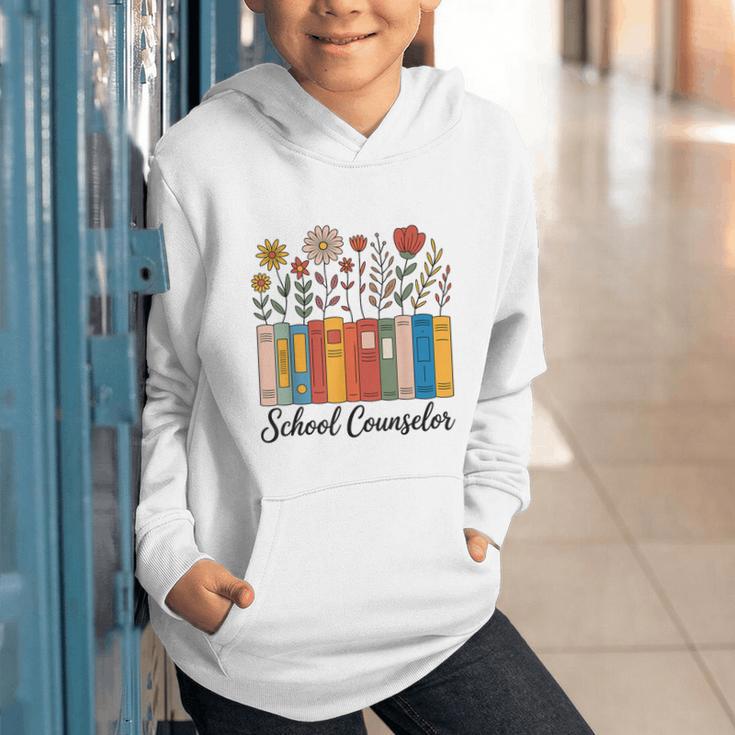 Cute Wildflower Book School Counseling Life School Counselor Graphic Youth Hoodie