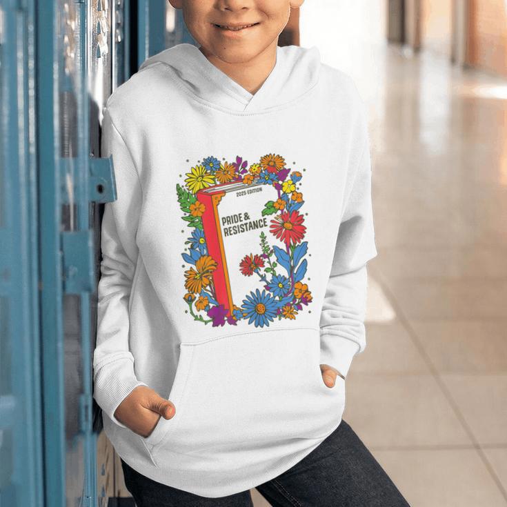 Equal Rights Book Flower Resist Feminist LGBTQ Floral Graphic Youth Hoodie