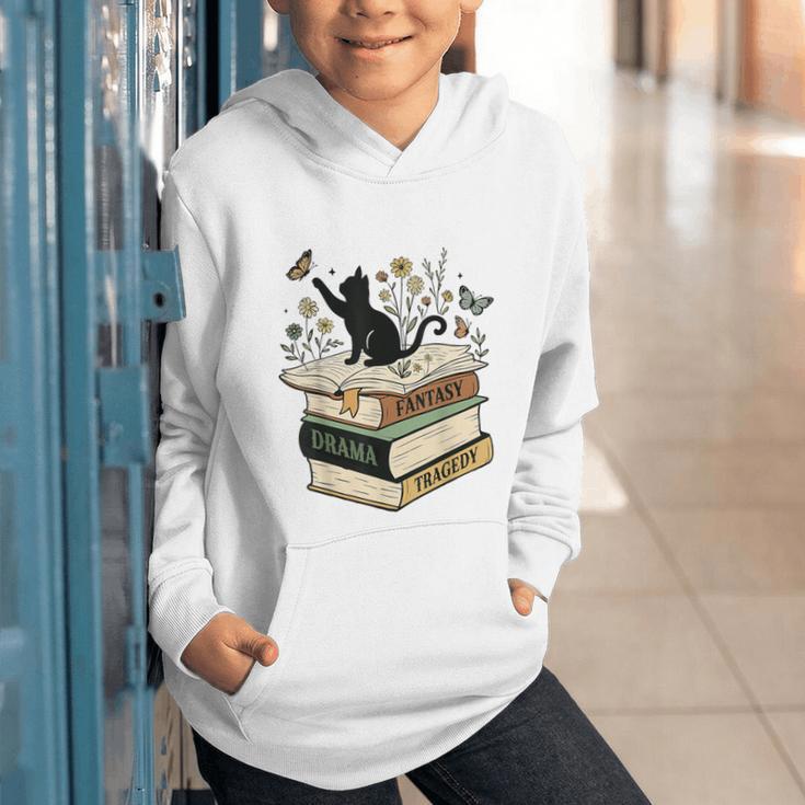 Fantasy Drama Tragedy Cat Book Lover Reading Humor Graphic Youth Hoodie Fantasy Drama Tragedy Cat Book Lover Reading Humor Graphic Youth Hoodie