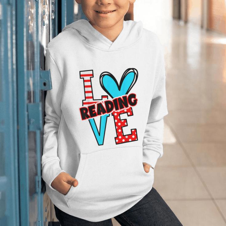 I Heart Books Love Reading Red And Stripe Animated Cat For Men Women Girls Kids Graphic Youth Hoodie