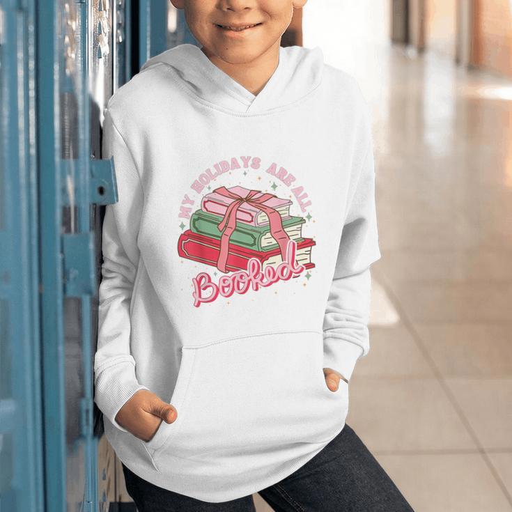 My Holidays Are All Booked Christmas Reading Books Bookish Graphic Youth Hoodie