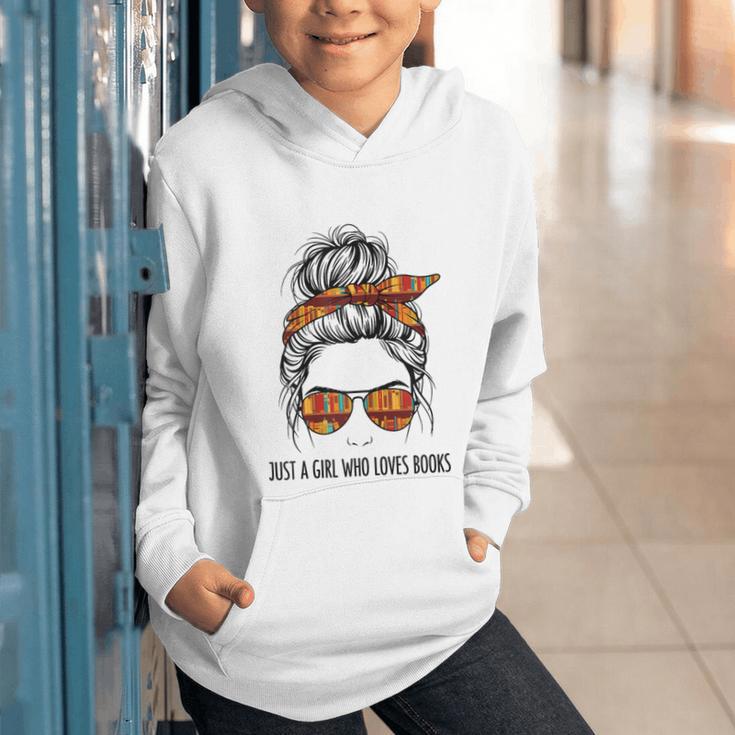 Just a Girl Who Loves Books Pajamas Shirt Reading Book Lover Graphic Youth Hoodie