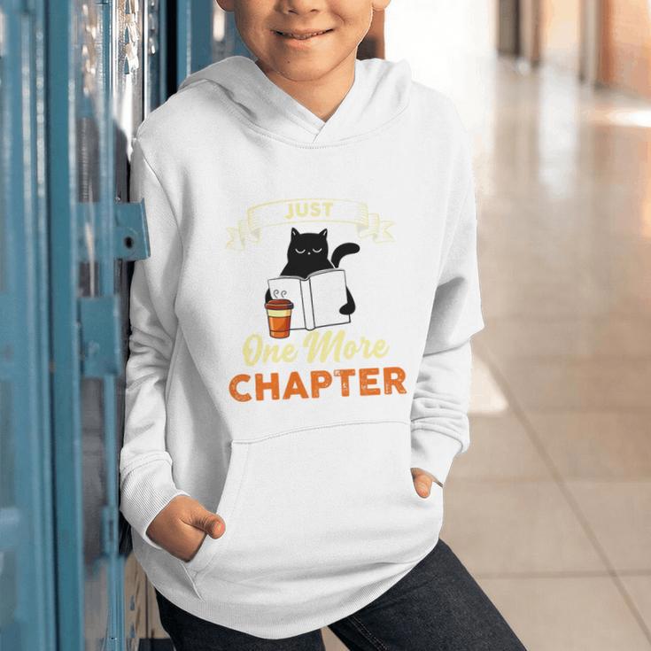 Just One More Chapter Fun Cat Coffee Reading Book Premium Tri-Blend Graphic Youth Hoodie