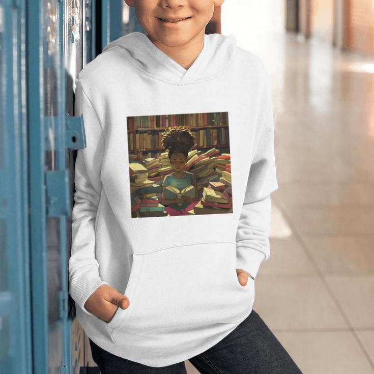 Melanin Afro Women Educated Reading Book History Girls Graphic Youth Hoodie