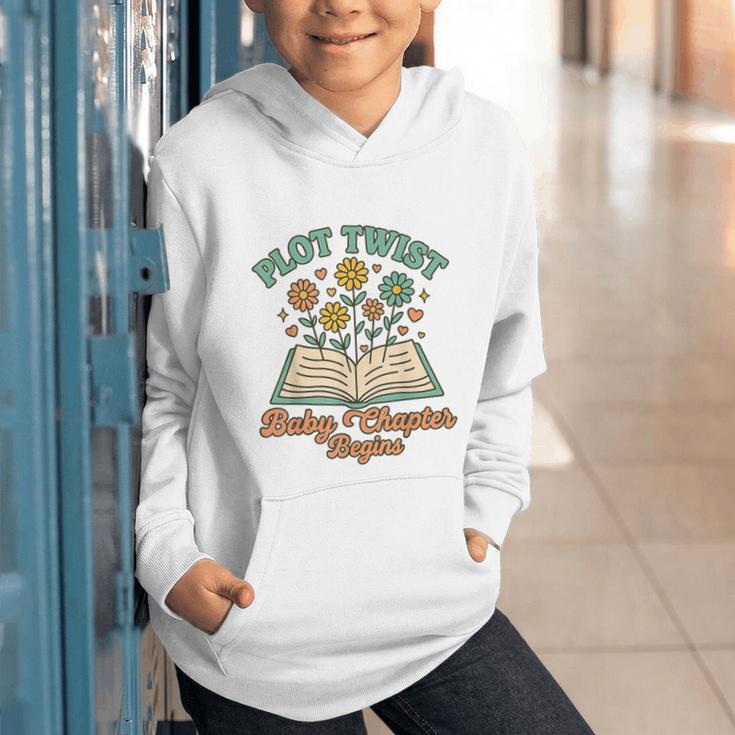 Pregnancy Announcement Book Lover Reveal Pregnant Graphic Youth Hoodie
