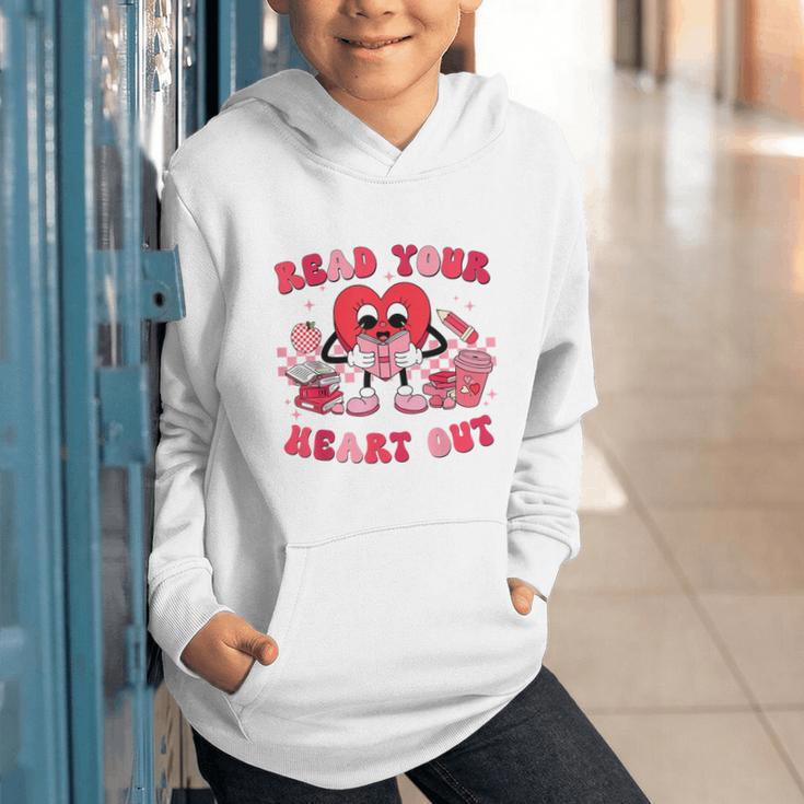 Read Your Heart Out Valentines Day Teachers Book Lovers Graphic Youth Hoodie