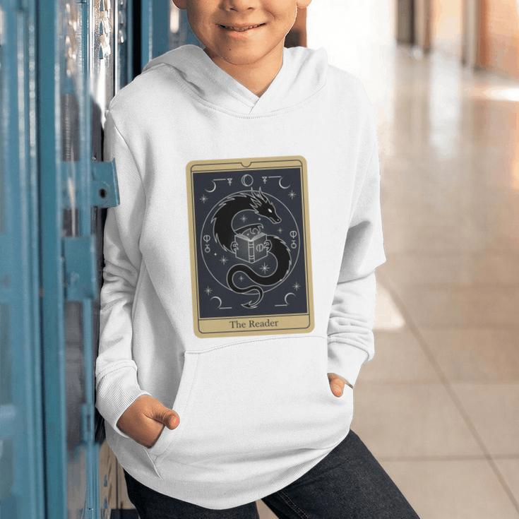 The Reader Tarot Card Mystic Dragon Book Magic Graphic Youth Hoodie