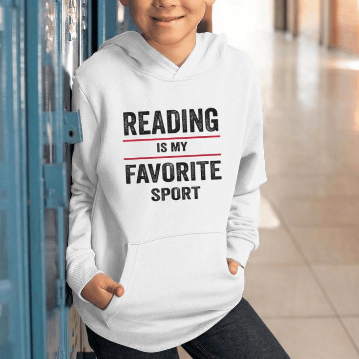 Reading Is My Favorite Sport Book Lover Quote Graphic Youth Hoodie