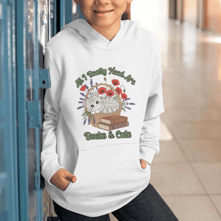 All I Really Need Are Books And Cats Book Lover Tee Graphic Youth Hoodie All I Really Need Are Books And Cats Book Lover Tee Graphic Youth Hoodie