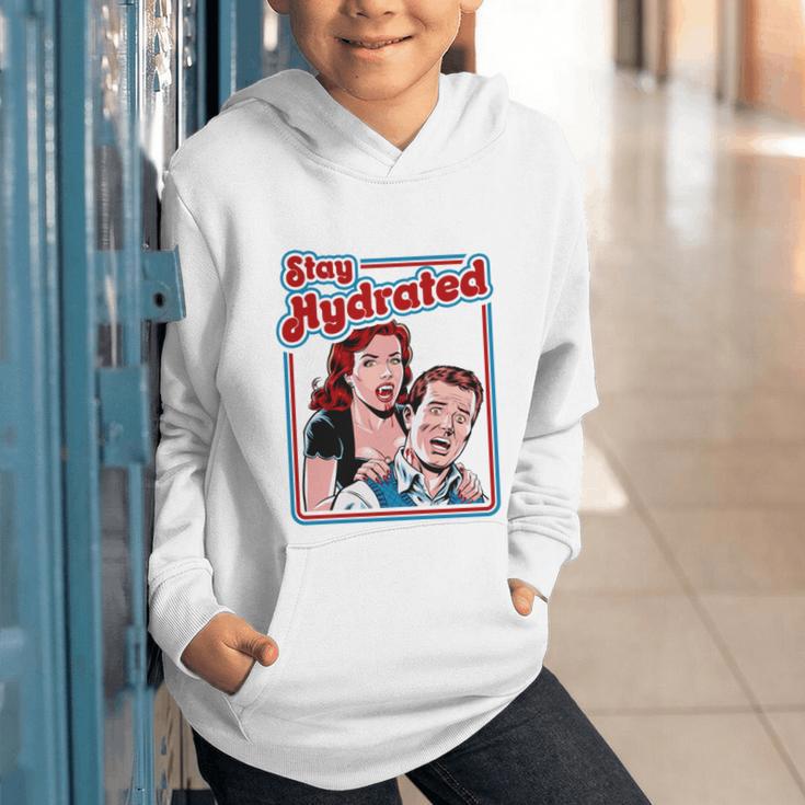 Retro Vampire Book Cover Style Stay Hydrated Halloween Graphic Youth Hoodie Retro Vampire Book Cover Style Stay Hydrated Halloween Graphic Youth Hoodie