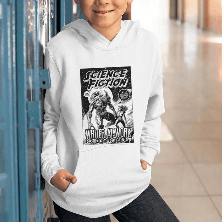 Science Fiction Writer At Work Vintage Book Cover Graphic Youth Hoodie