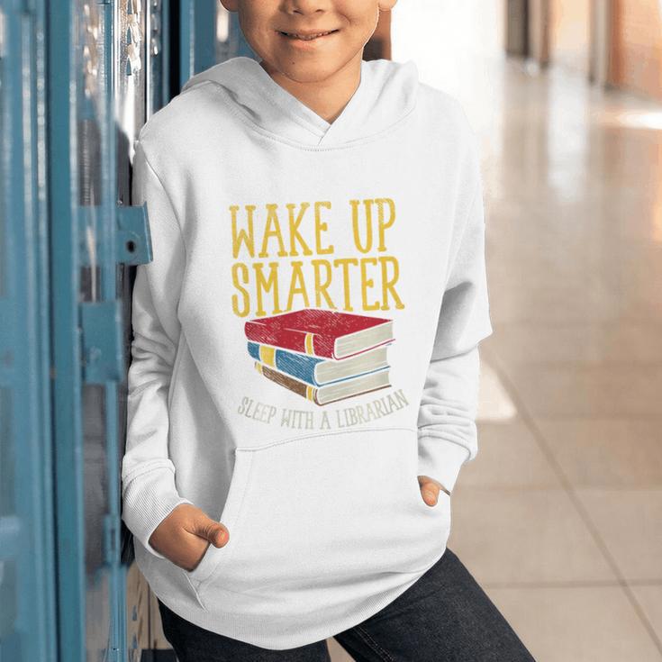 Wake Up Smarter Librarian Book Stack Premium Tri-Blend Graphic Youth Hoodie