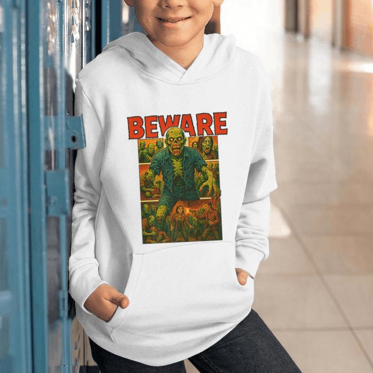 Zombie Tee Horror Movie Poster Vintage Comic Book Graphic Premium Graphic Youth Hoodie