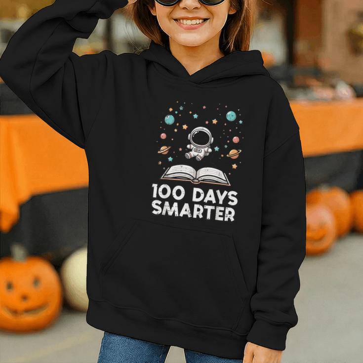 100 Days Smarter Astronaut Book 100th Day Girls Kids Women Graphic Youth Hoodie