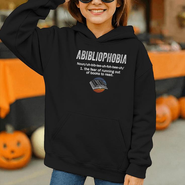 Abibliophobia Pupil Reading Bookworm Tees Reader Graphic Youth Hoodie