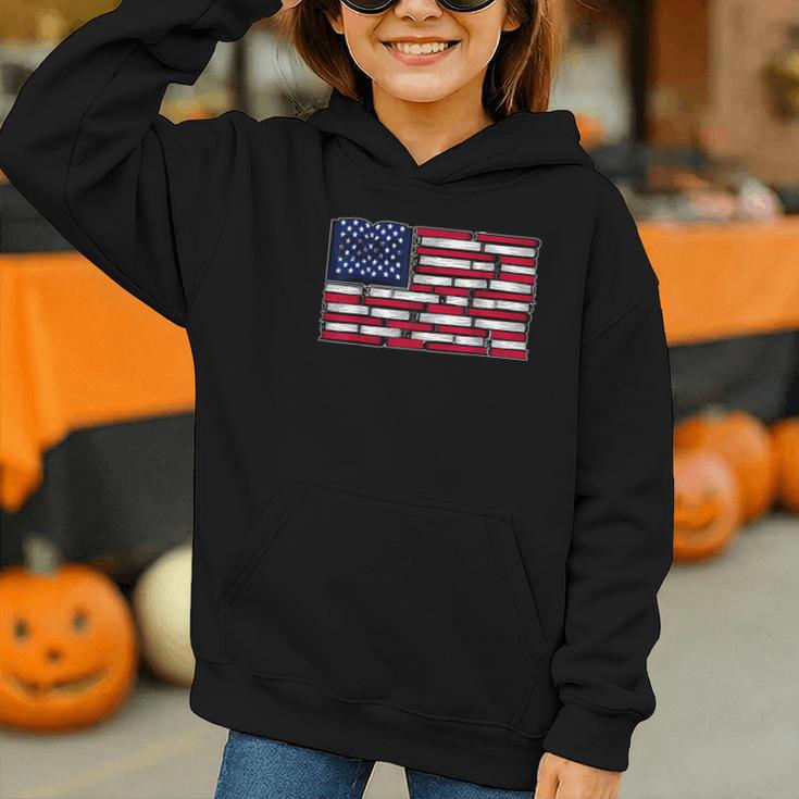 America US Flag Books Library Reading For Book Lover Reader Graphic Youth Hoodie