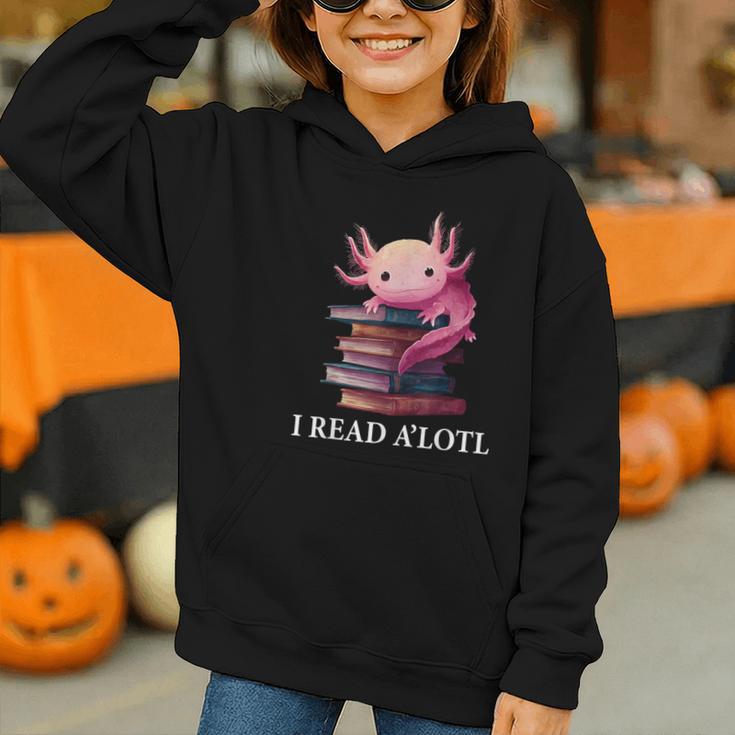 Axolotl Book Lover Librarian Reading Library Readers Graphic Youth Hoodie