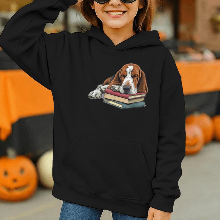 Basset Hound Books Dog Breed Graphic Graphic Youth Hoodie Basset Hound Books Dog Breed Graphic Graphic Youth Hoodie