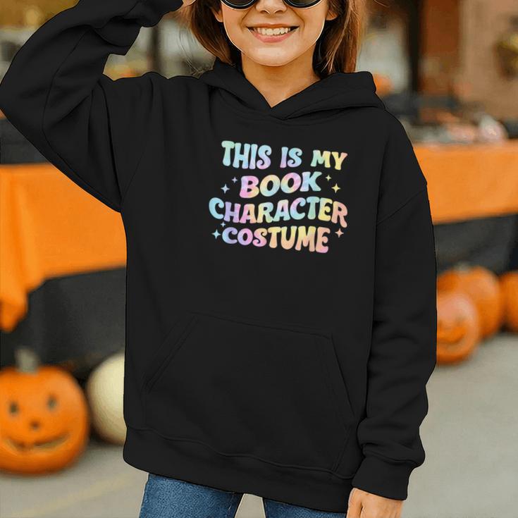 This Is My Book Character Costume Book Lover Groovy Graphic Youth Hoodie