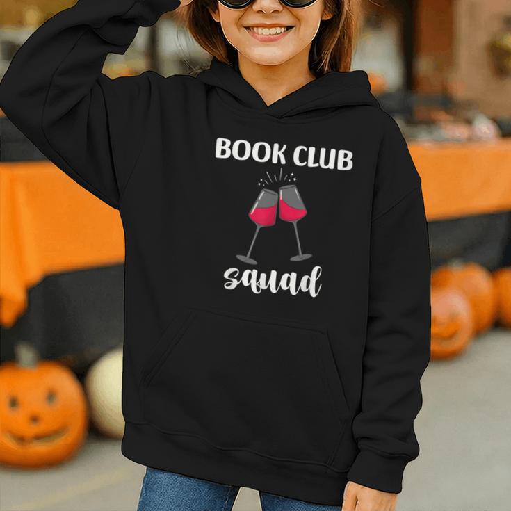 Book Club Squad Reading Bookworm Wine Lover Humor Graphic Youth Hoodie