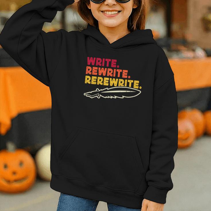 Book Writer Quote Author Journalist Rewrite Novelist Graphic Youth Hoodie