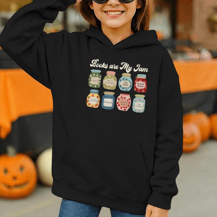 Books Are My Jam Shirt Book Lover Reader Reading Teacher Graphic Youth Hoodie